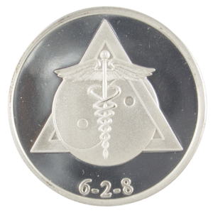 Silver Bio-Resonator Triangle Medallion
